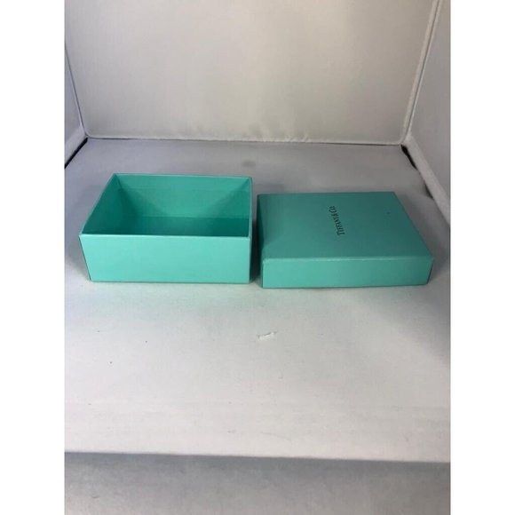 Tiffany & Co Jewelry Empty Gift Box Storage Blue Small  3.7" x 3" x 1.3" - Picture 4 of 9